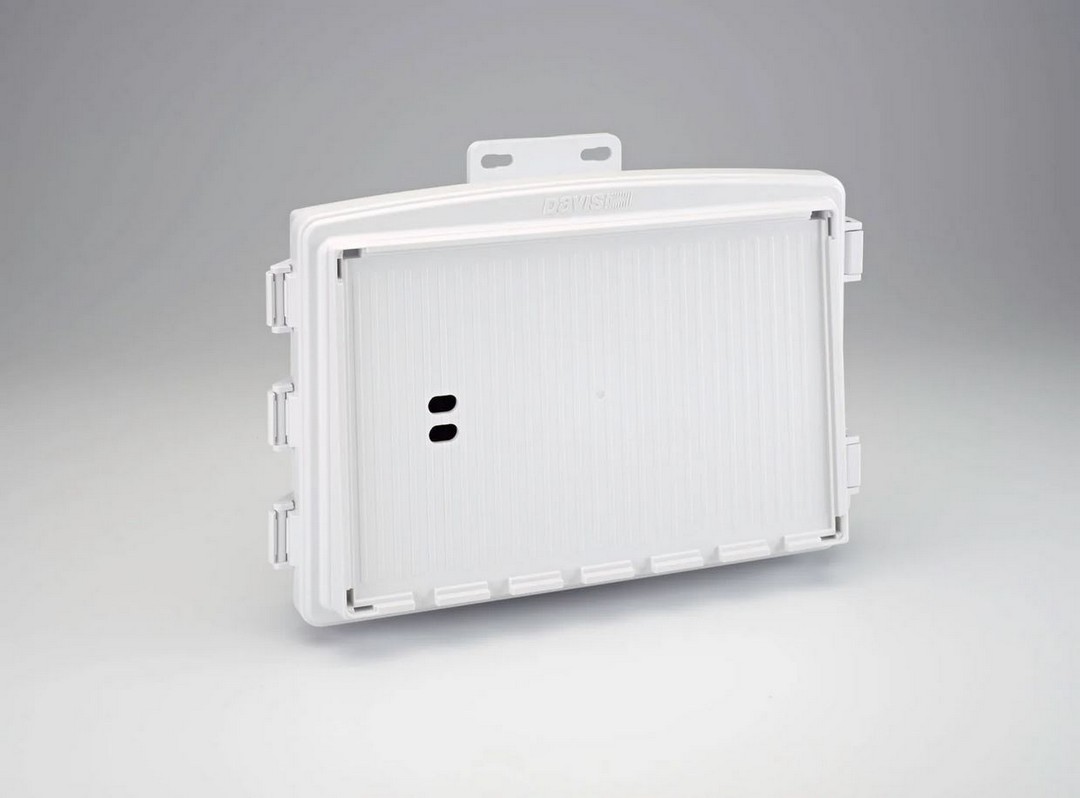 The Universal Shelter is made of white UV-resistant plastic to keep Davis receivers protected from the weather.