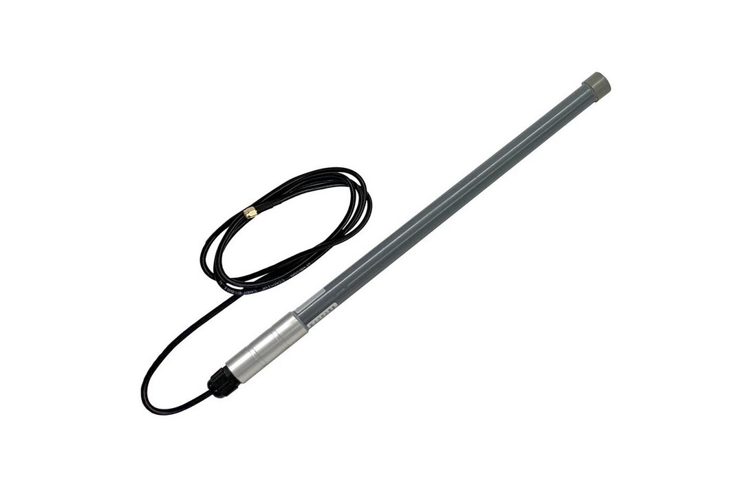 The 5dBi EnviroMonitor Antenna is only 533mm long and made of grey fibreglass, with a 1.5m connector cable.