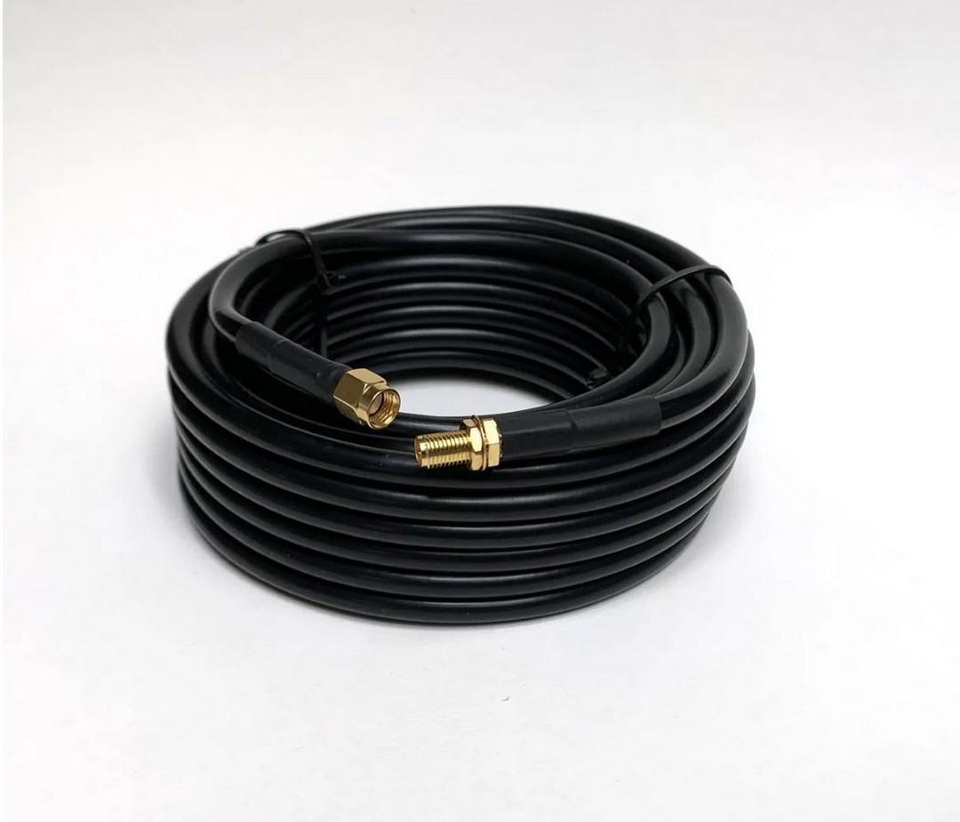 The Davis EnviroMonitor antenna extension cable, shown coiled up, is 7.6m long.